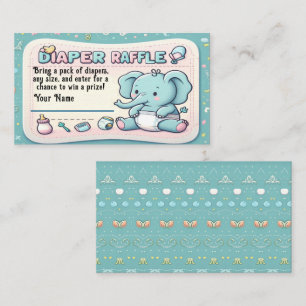 Niedliche Babydusche Elephant Diaper Raffle Ticket