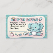 Niedliche Babydusche Elephant Diaper Raffle Ticket (Vorderseite)