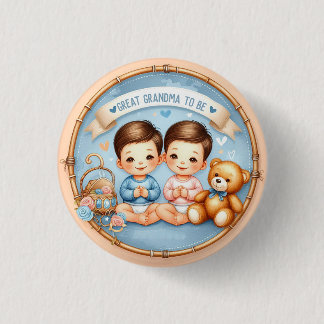 Niedliche Babydusche für zwei Jungen, ein großes O Button