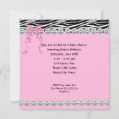 Niedliche Babydusche Girl Pink Zebra cupcake 3 Einladung (Rückseite)