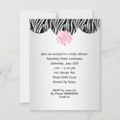 Niedliche Babydusche Girl Pink Zebra Cupcake Einladung (Rückseite)