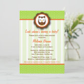 Niedliche Babydusche (grün) Einladung (Stehend Vorderseite)