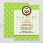 Niedliche Babydusche (grün) Einladung (Vorne/Hinten)