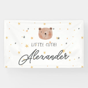 Niedliche Babydusche in Weiß und Braun Banner