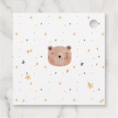 Niedliche Babydusche in Weiß und Braun Geschenkanhänger (Rückseite)