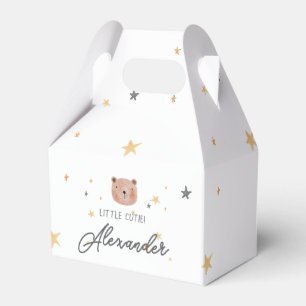 Niedliche Babydusche in Weiß und Braun Geschenkschachtel
