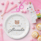 Niedliche Babydusche in Weiß und Braun Pappteller (Party)