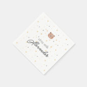 Niedliche Babydusche in Weiß und Braun Serviette (Ecke)