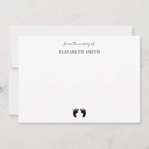 Niedliche Babydusche Kinderfüße individuelle Name Mitteilungskarte