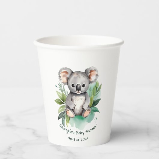 Niedliche Babydusche Koala Pappbecher (Vorderseite)