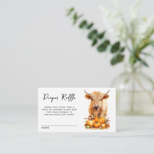 Niedliche Babydusche mit Hochlandkuh Herbst-Windel Begleitkarte (Stehend Vorderseite)