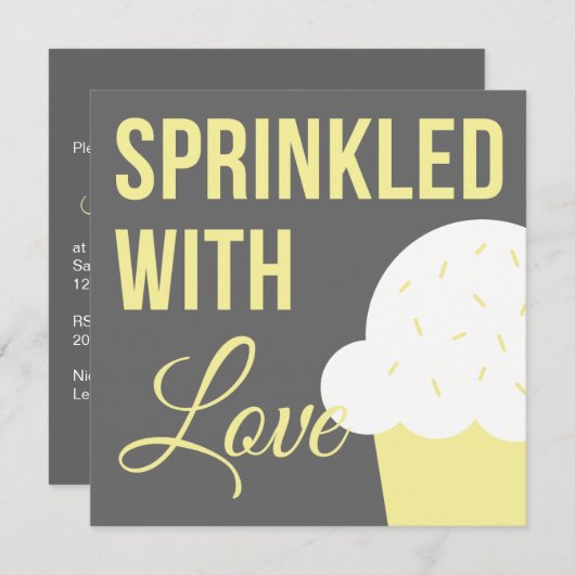 Niedliche Babydusche| mit Liebe gespalten Einladung (Vorne/Hinten)