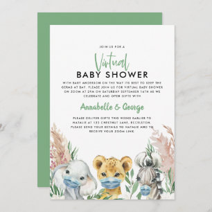 Niedliche Babydusche mit Postmaske