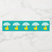 Niedliche Babydusche mit Regenschirm Wasserflaschenetikett (Einzelnes Label)