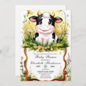 Niedliche Babydusche mit Wasserfarbe Einladung (Vorne/Hinten)