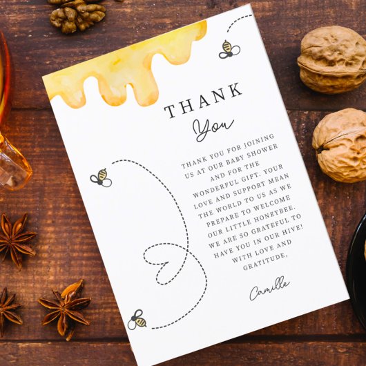 Niedliche Babydusche Mommy-to-Bee Vielen Dank Dankeskarte