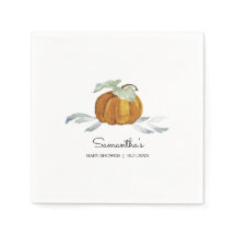 Niedliche Babydusche Napkins Wasserfarbe Pumpkin