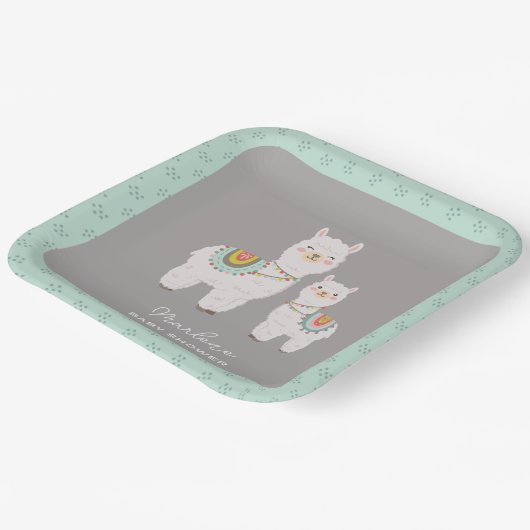 Niedliche Babydusche Pappteller (Gewinkelt)