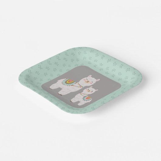 Niedliche Babydusche Pappteller (Gewinkelt)