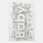 Niedliche Babydusche Pastellpink Elefant Kunst Geschirrtuch (Vertikal)