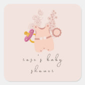 niedliche Babydusche Quadratischer Aufkleber (Vorderseite)