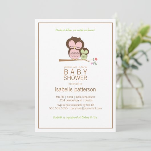 Niedliche Babydusche und Babyschale Einladung (Stehend Vorderseite)