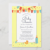 Niedliche Babydusche von Mail Yellow Banners Confe Einladung (Vorderseite)
