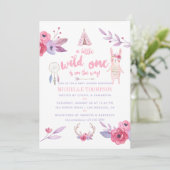 Niedliche Babydusche von Watercolor Boho Einladung (Stehend Vorderseite)