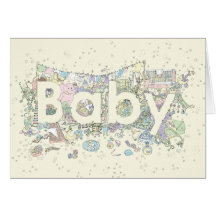 Niedliche Babydusche Word Art Pastel Farben neutra