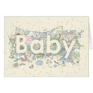 Niedliche Babydusche Word Art Pastel Farben neutra