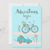 Niedliche Babyduschentransporte - Jungen - Flaggen Einladung (Rückseite)