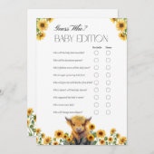 Niedliche Babyduschkarte für das Hochland Dankeskarte (Vorne/Hinten)