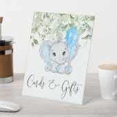 Niedliche Babyduschkarten und Geschenke für Elefan Sockelschild (In SItu)