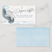 Niedliche Babyelefant-Blue-Gelb-Gewinnerkarten Begleitkarte (Vorne/Hinten)