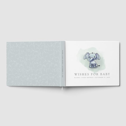 Niedliche Babyelefantendusche Gästebuch (Voll)