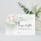 Niedliche Babyelefantengrün verlasst Windelraffine Begleitkarte (Stehend Vorderseite)