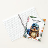 Niedliche Babyeule mit Rucksack, Kapseln und Sonne Notizblock (Innenseite)