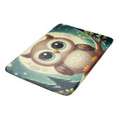 Niedliche Babyeule nachts mit Mond Badematte (Schrägansicht)