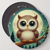 Niedliche Babyeule nachts mit Mond Button (Vorne & Hinten)