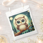Niedliche Babyeule nachts mit Mond Geschenktütchen (Ausgeschnitten)