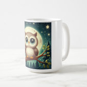 Niedliche Babyeule nachts mit Mond Kaffeetasse (VorderseiteRechts)