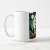 Niedliche Babyeule nachts mit Mond Kaffeetasse (Links)