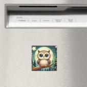Niedliche Babyeule nachts mit Mond Magnet (In Situ (Geschirrspüler))