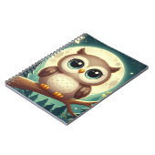 Niedliche Babyeule nachts mit Mond Notizblock (Linke Seite)