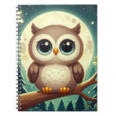Niedliche Babyeule nachts mit Mond Notizblock (Vorderseite)