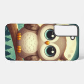 Niedliche Babyeule nachts mit Mond Samsung Galaxy Hülle (Rückseite (Horizontal))