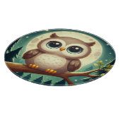 Niedliche Babyeule nachts mit Mond Schneidebrett (Ecke)