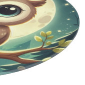 Niedliche Babyeule nachts mit Mond Schneidebrett (Ecke)