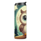 Niedliche Babyeule nachts mit Mond Thermosbecher (Nach links gedreht)