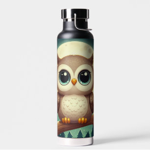 Niedliche Babyeule nachts mit Mond Trinkflasche